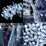 Eu Sandelis Vidaus/i&scaron;orės &scaron;altai balta elektrinė lempučių girlianda 300 LED LAMP03B