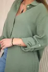 Moteri&scaron;ki muslino mar&scaron;kiniai oversize, chaki spalvos