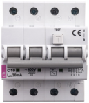 Eti Polam 002174022 Liekamosios srovės pertraukiklis 4P 10A C 0,03A tipas AC KZS-4M 002174022