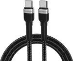 Wozinsky WNBCC1 duomenų perdavimo ir įkrovimo kabelis | USB-C į USB-C | 65W | 1m | juodas