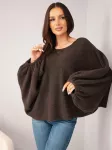 Moteri&scaron;kas oversize megztinis su alpaka, rudas