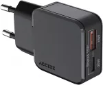 Accezz Ultra plonas GaN įkroviklis – USB-C + USB-A – 30 W – Juodas
