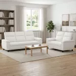 Sofa Sofos komplektas 2 vnt. Balta Audinys