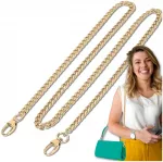 Rankinės dirželis auksinis metalinis 100 cm D25