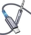 JSAUX USB-C&ndash;3,5 mm AUX garso kabelis su DAC, 1 m, JSDEKJC2AUXGY2M