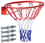 Krep&scaron;inio lankas 45 cm, tvirtinimo rinkinys, tinklas, raudonas plieno žiedas, mėgėji&scaron;kas, krep&scaron;inio lenta, sieninis lankas, vaikams, lauko
