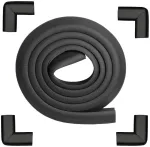 Apsauginiai kampų apsaugai, kra&scaron;tų ir kampų apsaugos vaikams ir kūdikiams, stalo apsauga - kampų pagalvėlės ir kra&scaron;tų apsaugos, 2 m (6,6 pėdos + 4 kampai su stipriais klijais, juoda)
