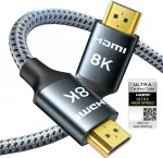 Ariskeen 8k hdmi 2.1 kabelis 0.5 m, sertifikuotas 48 gbps didelės spartos nailono pintas hdmi kabelis, palaiko 8k @ 60 hz, 4k @ 120 hz, suderinamas su ps5/4 tv monitoriumi, blu-ray garso juosta, dvd, ne&scaron;iojamuoju kompiuteriu
