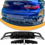Difuzorius Bmw G20 G21 Juodas Blizgus + Buferio Apdailos Paketas M340i