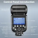 Objektyvas Godox tt685iis 1/8000s hss gn speedlite blykstė ttl tcm efektyvaus konvertavimo funkcija integruotas godox 2.4g x sistemos imtuvas (tt685iis, skirtas sony)