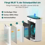 Jaf&auml;nda oro valytuvas Hepa 13, skirtas alergi&scaron;kiems žmonėms, kambario oro valytuvas su aromaterapiniu difuzoriumi ir aktyvintos anglies filtru, pa&scaron;alina 99,97% pelėsių, dulkių, žiedadulkių, oro valytuvas Cadr 268 m&sup3;/h (auksinis)