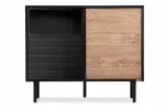 Juoda komoda Loft 150 ąžuolo natural Lofty Konsimo