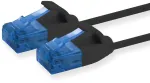 Cat6 tinklo kabelis 1m, juodas, plonas, lankstus, 1000 Mbit/s