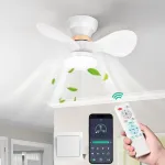Fimei led lubų ventiliatorius su ap&scaron;vietimu, 60 cm, 6 greičių vėjo krypties keitimo mentės, reguliuojamas ry&scaron;kumas, valdymas nuotoliniu pulteliu/programėle, miegamajam, valgomajam