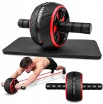 Rolleris treniruotėms, ratukas pilvo raumenims stiprinti, abs ab wheel platus ratas