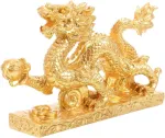 Luxshiny kinų zodiako ženklas drakonas auksinės dervos kolekcinės figūrėlės kinų feng&scaron;ui drakono statula 2024 drakono metų skulptūra laimei turtui dovanoms