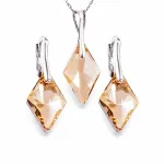 Diamond Sky Jewelry Sidabrinis papuo&scaron;alų rinkinys moterims DiamondSky &bdquo;Rhombus (Golden Shadow)&ldquo; su Swarovski kristalais