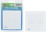 Laiptinis jungiklis ir dvigubas kryžminis jungiklis su PNI CS202W stikliniu jutikliniu pavir&scaron;iumi, baltas su LED indikatoriumi, 800W / jungiklis