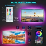 Hoobabuy Led Tv ap&scaron;vietimas, Led juosta 3 metrai, tinka 40-55 colių televizoriams ir kompiuteriams, valdymas programėle ir nuotolinio valdymo pulteliu, Rgb, 30 &scaron;viesos diodų/m, maitinamas per Usb