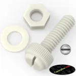 50x Natūralūs varžtai su galvute M8 x 30mm, varžtai, veržlės, poveržlės, nailonas