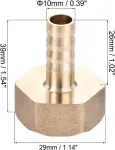 Ventiliatorius Sourcing map žalvarinis žarnos jungties adapteris 10 mm žarnos jungtis x g3/4 vidinis vamzdis su nerūdijančio plieno žarnos spaustuku