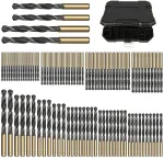 Grąžtų rinkinys su spiraliniu grąžtu, 99 dalių titano spiralinių grąžtų rinkinys medžiui, metalui, plastikui, titano Hss grąžtų rinkinys 1,5/2,5/3/3,2/3,5/4/8/10 mm dėklas akumuliatoriniams gręžtuvams
