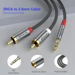 Anyplus rca į jack 3.5 【3m】 fish wire mesh y skirstytuvas i&scaron;maniesiems telefonams, plan&scaron;etiniams kompiuteriams, hdtv, mp3 grotuvams, garsiakalbiams