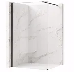 Walk-In du&scaron;o sienelė Rea Flexi, Transparent / Juodas, 120 cm