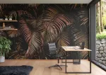 Rasch tapetai 363135 fototapetai ant neaustinės medžiagos su palmės lapais raudonos ir juodos spalvos i&scaron; kolekcijos Magicwalls 2,65 m x 4,24 m (ilgis x plotis)