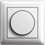 Ebrom&reg; Pilnas komplektas Led sukamasis reguliatorius + Gira rėmelis 021103 ir reguliatoriaus diskas 065003 grynai balta blizgi įleidžiamas Led reguliatorius fazės valdymas Led 5-150 vatų reguliuojamas halogenas ir kt. 15-400 W/va ir kt.
