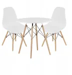Stalas 80cm + 2 kėdės, modernaus stiliaus komplektas