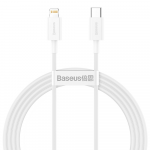 USB kabelis Baseus Superior i&scaron; Type-C į Lightning PD 20W 1.5m baltas CATLYS-B02
