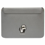 Ne&scaron;iojamo kompiuterio krep&scaron;ys 14" Karl Lagerfeld Saffiano Karl&Choupette (KLCS14SAKCPMG) sidabrinės spalvos