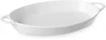 Ovali kepimo indas su rankenomis 215x140x35mm baltas porcelianas - Hendi 784013