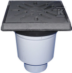 Lauko vertikalus trapas DN110 su ketaus grotelėmis 12.5t 500l/m+smil(HL606.1/1)