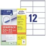 Avery Zweckform Universalios etiketės &bdquo;Avery&ldquo; 105x48 mm, baltos su &bdquo;Ultragrip&ldquo; danga + 30% papildomo turinio - (65 lapai x 12 vnt.)