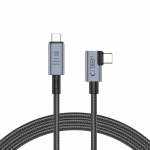 Tech-Protect UltraBoost Max L USB-C 4.0 (tiesus) / USB-C 4.0 (kampinis) PD 240W 8K 40Gbps 1,5 m kabelis &ndash; pilkas