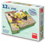 DINO Mediniai paveikslų kubeliai Pets retro 12 kubų