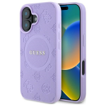 Guess GUHMP16MPSAPSMEU Apple iPhone 16 Plus 6.7" dėklas telefonui violetinės spalvos Saffiano Peony Classic Logo MagSafe