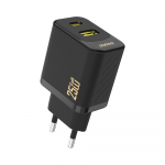 Dudao A26T GaN 25W USB-A, USB-C įkroviklis - juodos spalvos