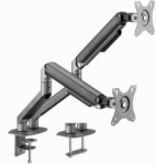 Laikiklis Monitora stiprinājums Gembird Desk Mounted Adjustable Monitorius Double Arm Kosminė pilka