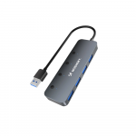 USB-A &scaron;akotuvas Wozinsky WHS080YSS 4 x USB-A 3.0 su atskirais jungikliais, aliuminis, su 30 cm laidu - pilka