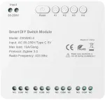 &bdquo;ZigBee&ldquo; 4 kanalų jungiklio modulis su bevolte DC 32V kontaktu &bdquo;Avatto ZWSMMD-4-250V&ldquo;