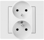 Elektro Plast Nasielsk 3843-10 Vestra Dvigubas lizdas 2x2P+Z modulinis be rėmo įleidžiamas į žemę IP20 baltas 3843-10