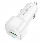 Borofone automobilinis įkroviklis BZ34B Cloud - USB + Type C - QC 3.0 PD 38W baltas
