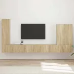 TV staliukas TV sieninio kabineto komplektas 6 vnt. Sonoma ąžuolas
