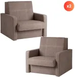 Mebel Elite Fotelis-lova MILAN 1, 2 vnt., smėlio spalvos