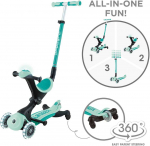 GLOBBER paspirtukas Go Up Deluxe Lights 360&deg;, mėtinis-pistacinis, 699-306