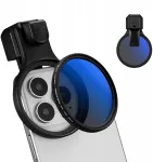K+F Objektyvas Lę&scaron;is Cirkuliarinis poliarizacinis filtras CPL i&scaron;maniajam telefonui 58 mm su spaustuku / Kf15.0024