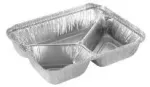 Multi Aliuminio dėklas 990 ml, 227x177x39 mm, 3 skyrių, stačiakampis, sidabrinis, 550 vnt./kartono